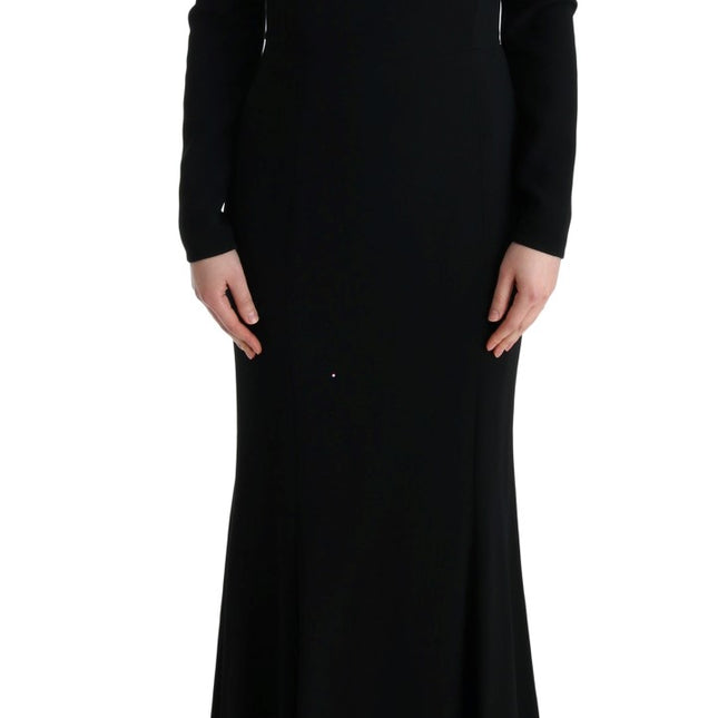 Dolce & Gabbana Black Stretch Long Gown Sheath Dress