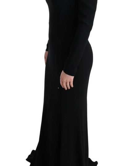 Dolce & Gabbana Black Stretch Long Gown Sheath Dress