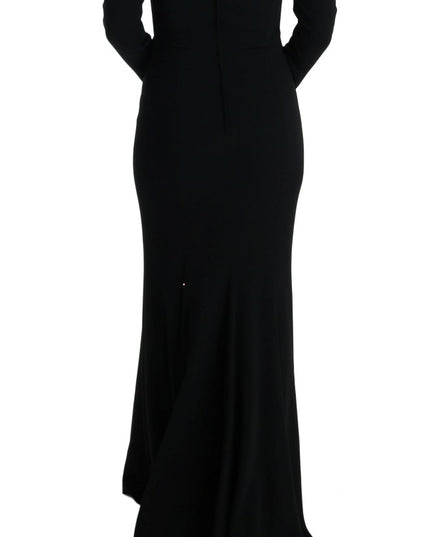 Dolce & Gabbana Black Stretch Long Gown Sheath Dress