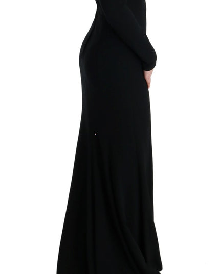 Dolce & Gabbana Black Stretch Long Gown Sheath Dress