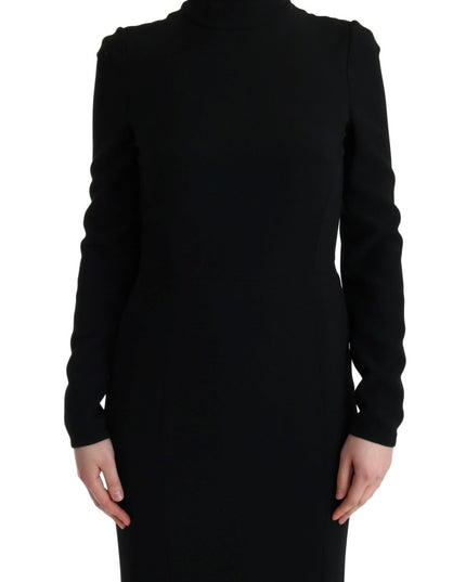 Dolce & Gabbana Black Stretch Long Gown Sheath Dress