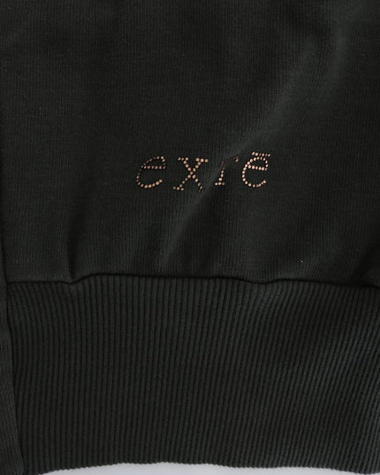 Exte Gray Top Hooded Cotton Zipper Sweater