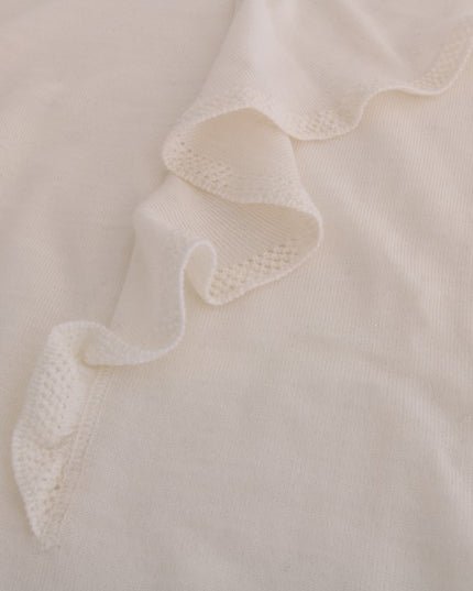 MARGHI LO' White 100% Lana Wool Top Blouse T-shirt