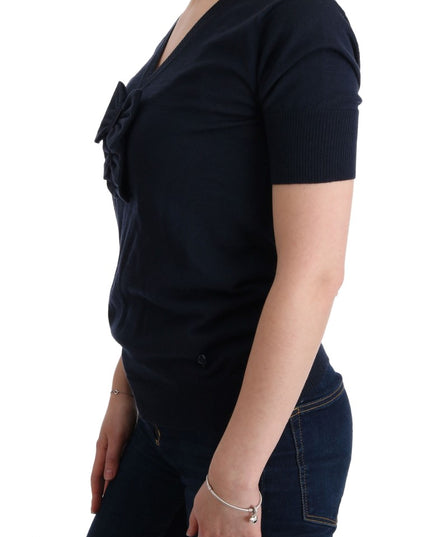 MARGHI LO' Blue 100% Lana Wool Blouse Top