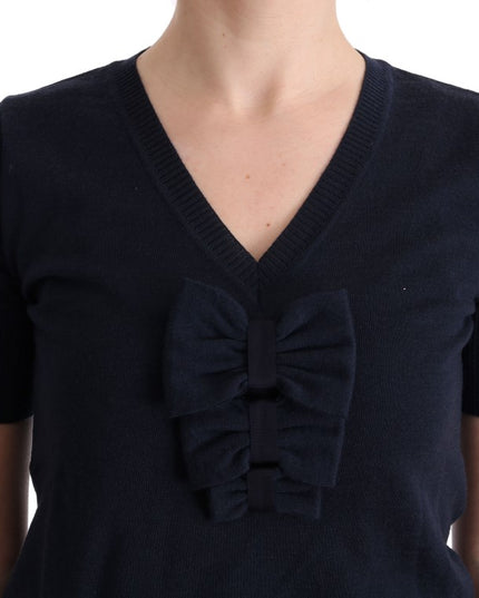 MARGHI LO' Blue 100% Lana Wool Blouse Top