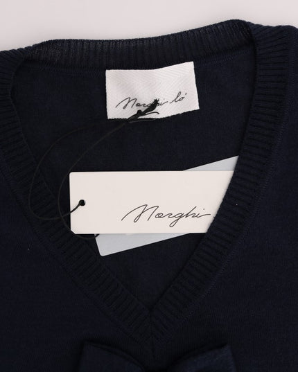 MARGHI LO' Blue 100% Lana Wool Blouse Top