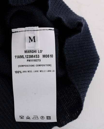 MARGHI LO' Blue 100% Lana Wool Blouse Top