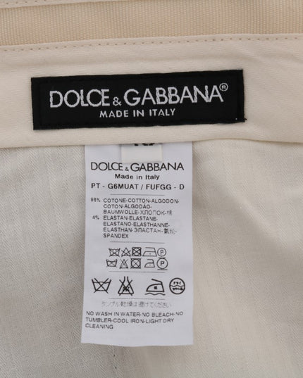 Dolce & Gabbana Beige Cotton Stretch Chinos Pants