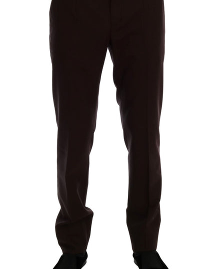 Dolce & Gabbana Purple Wool Stretch Formal Pants