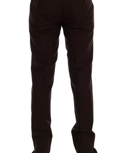 Dolce & Gabbana Purple Wool Stretch Formal Pants