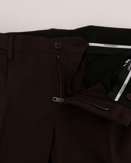 Dolce & Gabbana Purple Wool Stretch Formal Pants