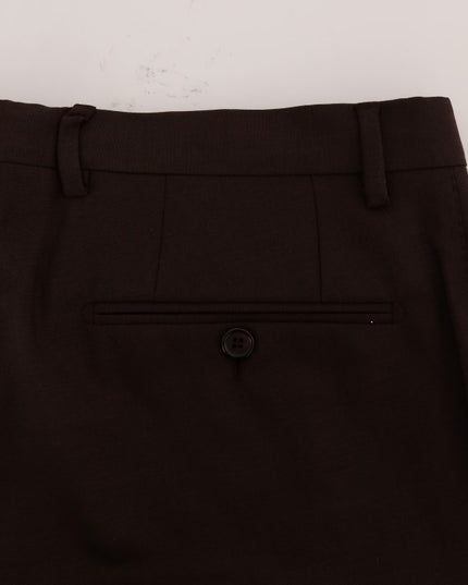 Dolce & Gabbana Purple Wool Stretch Formal Pants