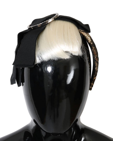 Dolce & Gabbana Black Crystal White Diadem Headband