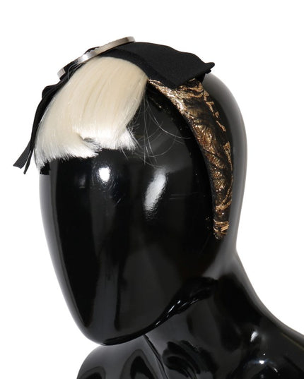 Dolce & Gabbana Black Crystal White Diadem Headband