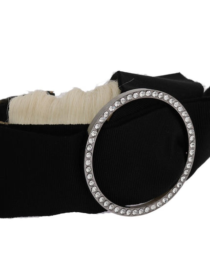 Dolce & Gabbana Black Crystal White Diadem Headband