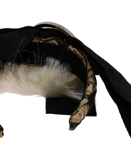 Dolce & Gabbana Black Crystal White Diadem Headband