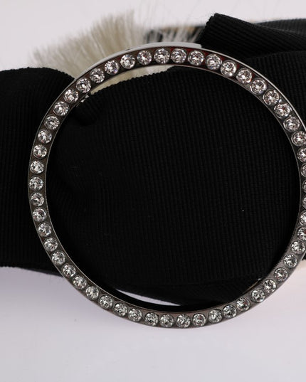 Dolce & Gabbana Black Crystal White Diadem Headband