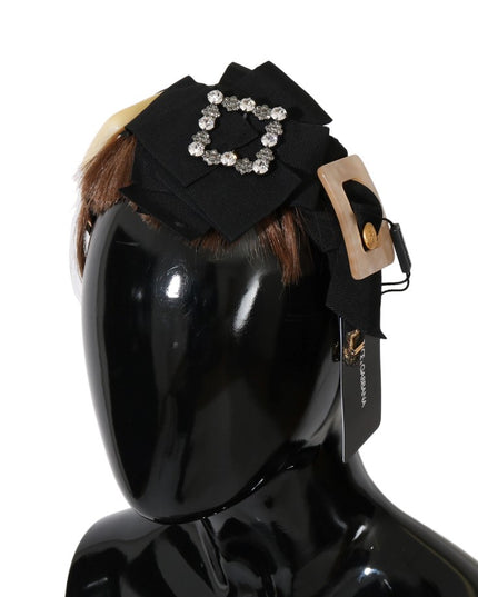 Dolce & Gabbana Clear Crystal Brown Hair Headband