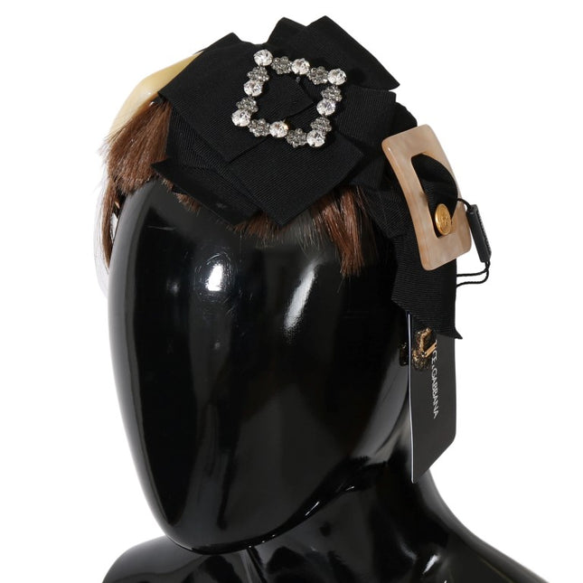 Dolce & Gabbana Clear Crystal Brown Hair Headband