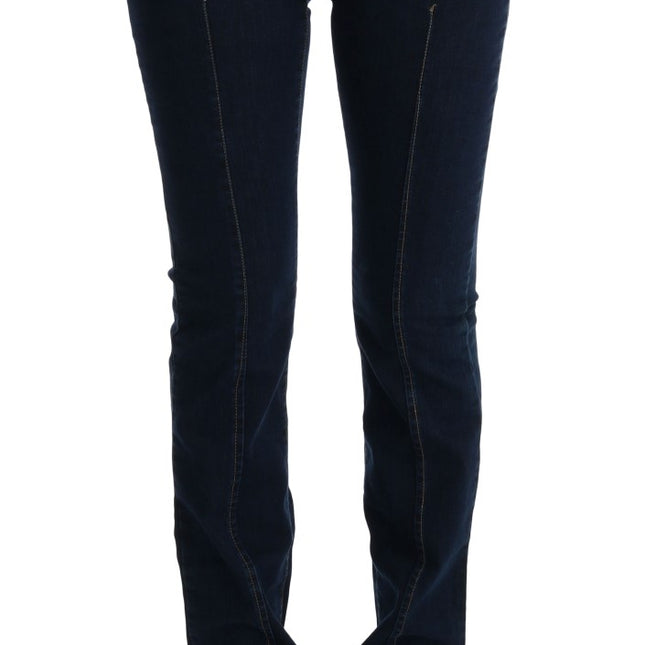 Costume National Blue Cotton Bootcut Flared Jeans