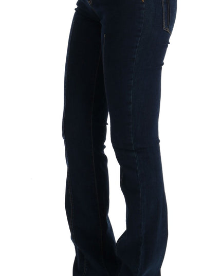 Costume National Blue Cotton Bootcut Flared Jeans