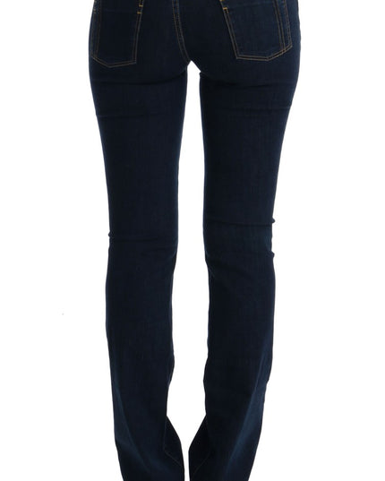 Costume National Blue Cotton Bootcut Flared Jeans