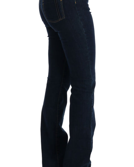 Costume National Blue Cotton Bootcut Flared Jeans