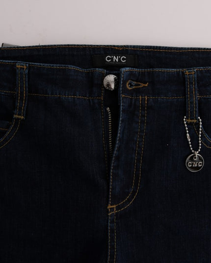 Costume National Blue Cotton Bootcut Flared Jeans