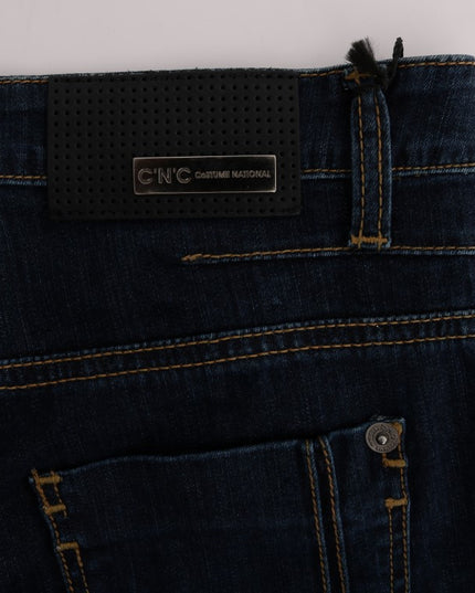 Costume National Blue Cotton Bootcut Flared Jeans