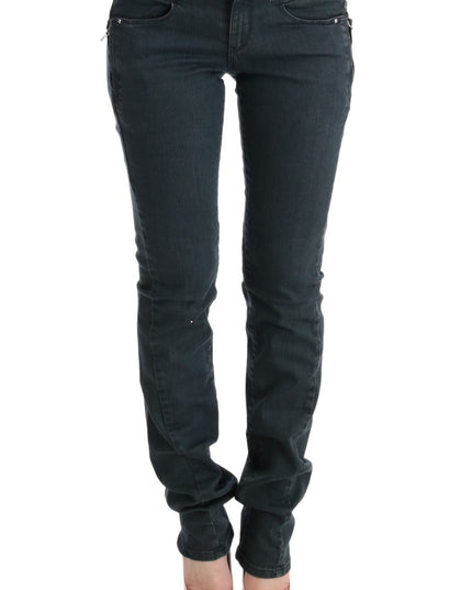 Costume National Gray Cotton Superslim Denim Jeans