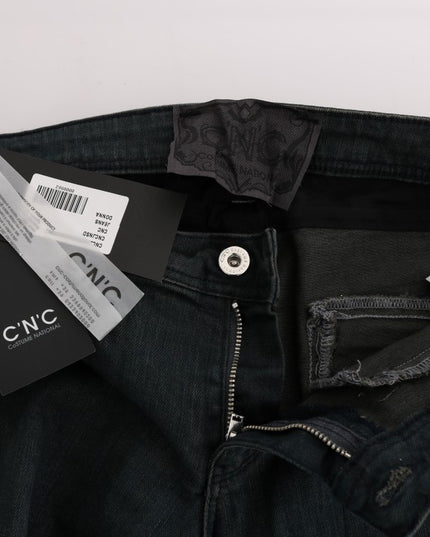 Costume National Gray Cotton Superslim Denim Jeans