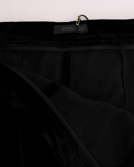 Ermanno Scervino Black Velvet Slim Fit Pants