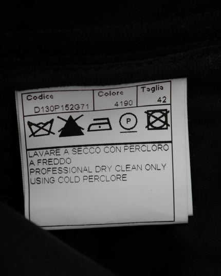 Ermanno Scervino Black Cotton Slim Fit Casual Pants