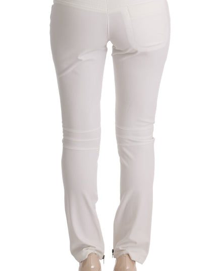 Ermanno Scervino White Cotton Slim Fit Casual Pants