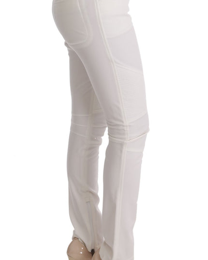 Ermanno Scervino White Cotton Slim Fit Casual Pants