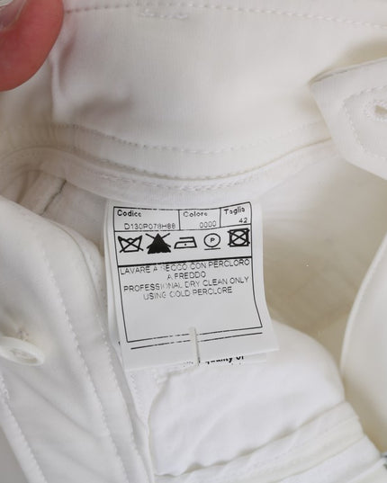 Ermanno Scervino White Cotton Slim Fit Casual Pants