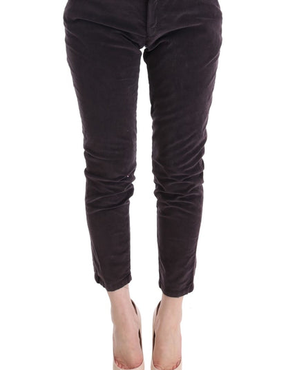 Ermanno Scervino Brown Cotton Cropped Casual Pants