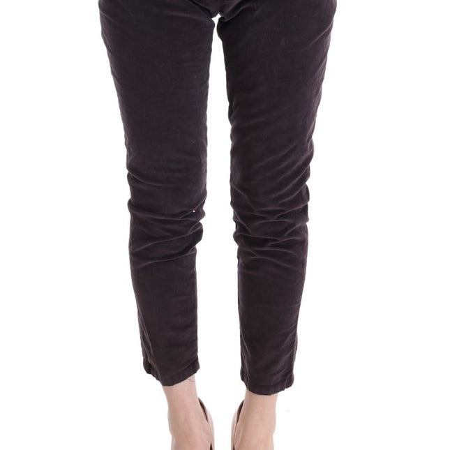 Ermanno Scervino Brown Cotton Cropped Casual Pants