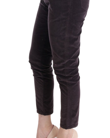 Ermanno Scervino Brown Cotton Cropped Casual Pants