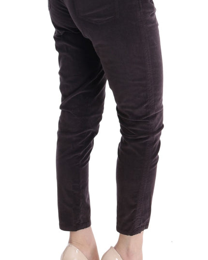 Ermanno Scervino Brown Cotton Cropped Casual Pants