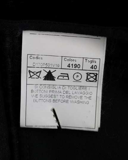 Ermanno Scervino Black Viscose Blend Velvet Cropped Pants