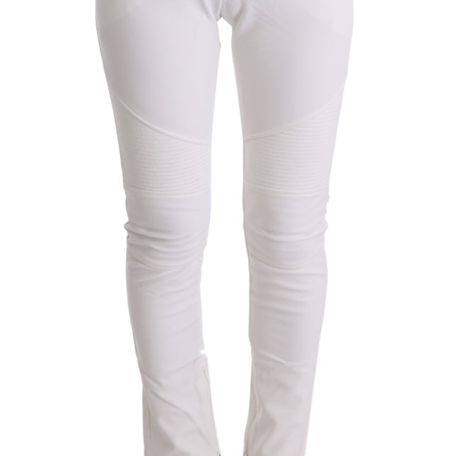 Ermanno Scervino White Cotton Slim Fit Casual Pants