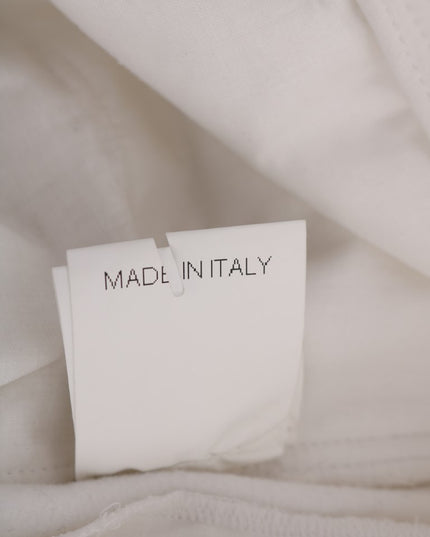 Ermanno Scervino White Cotton Slim Fit Casual Pants