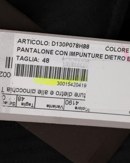 Ermanno Scervino Black Cotton Slim Fit Casual Pants