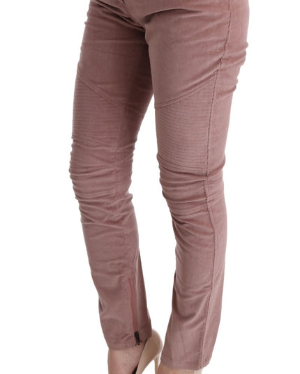 Ermanno Scervino Pink Velvet Cropped Casual Pants