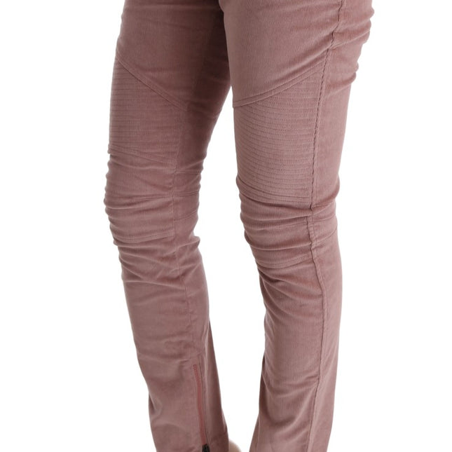 Ermanno Scervino Pink Velvet Cropped Casual Pants