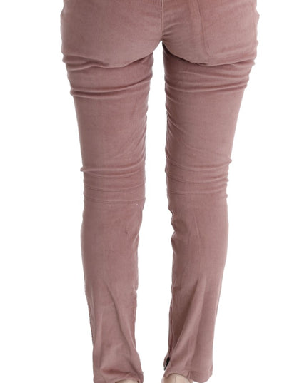 Ermanno Scervino Pink Velvet Cropped Casual Pants