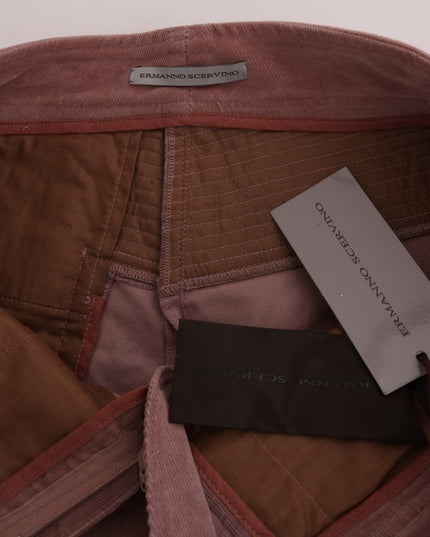 Ermanno Scervino Pink Velvet Cropped Casual Pants