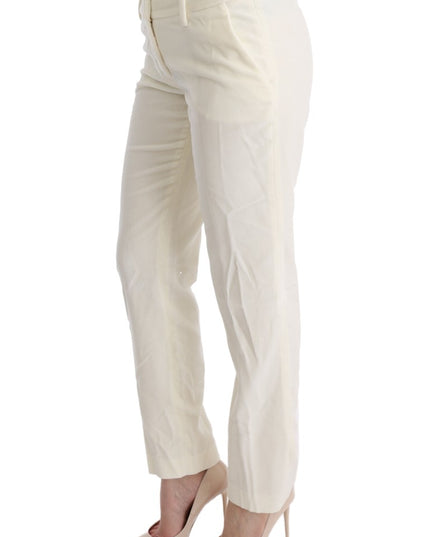 Ermanno Scervino White Cotton Regular Fit Casual Pants