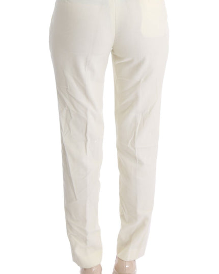 Ermanno Scervino White Cotton Regular Fit Casual Pants